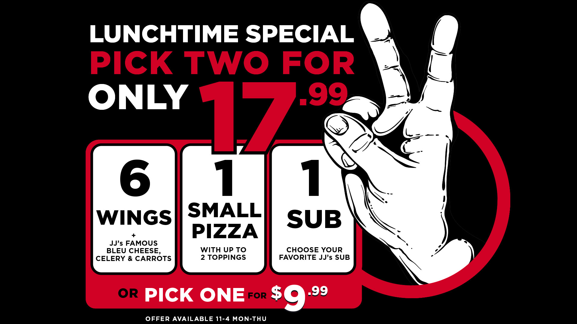 JJ's and Sons Lunchtime Special Pick 2 of 3